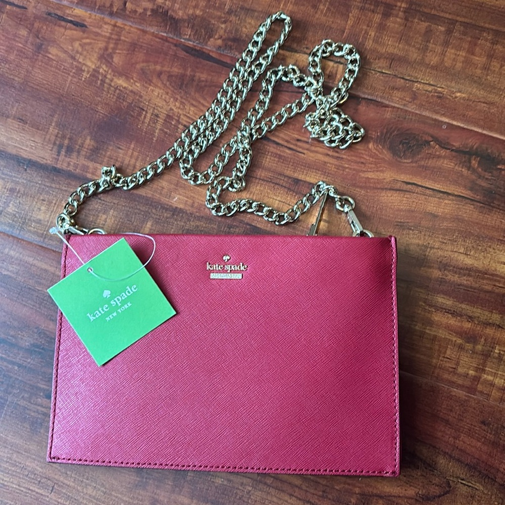 Kate Spade Mini Sima Clutch & Gold Chain Crossbody